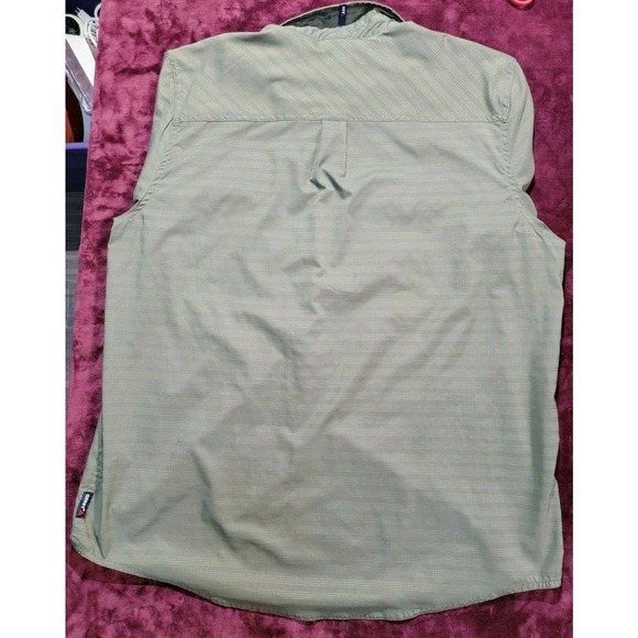 MENS XL GREEN GERRY SHORT SLEEVE BUTTON DOWN SHIRT 100% Polyester - Picture 4 of 5